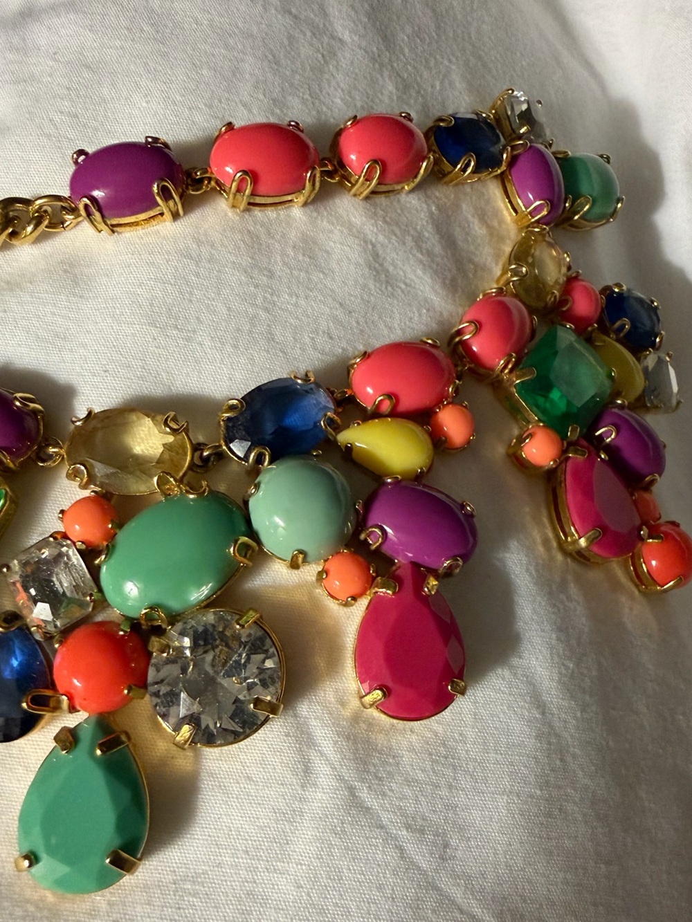 J. Crew Multicolor Statement Bib Necklace - Gold Tone - Picture 3 of 5